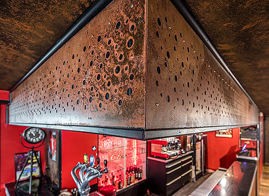 perforated sheet counter cladding | Le Pontiac & MEVACO